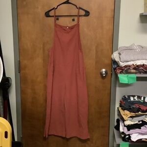 Elegant Rust Sleeveless Dress